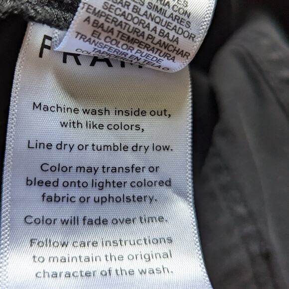 Frame Washed Black Banded Bottom Trapunto Moto Pant Anke Zip Relaxed Fit Size 30 - Picture 10 of 10